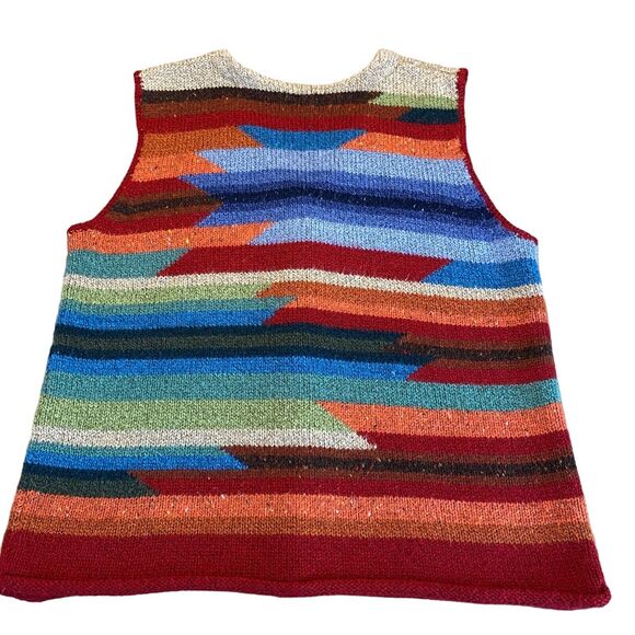 Northern Isles Sweater Vest Womens XL Multi Striped Acrylic V Neck Button Front - Picture 14 of 15
